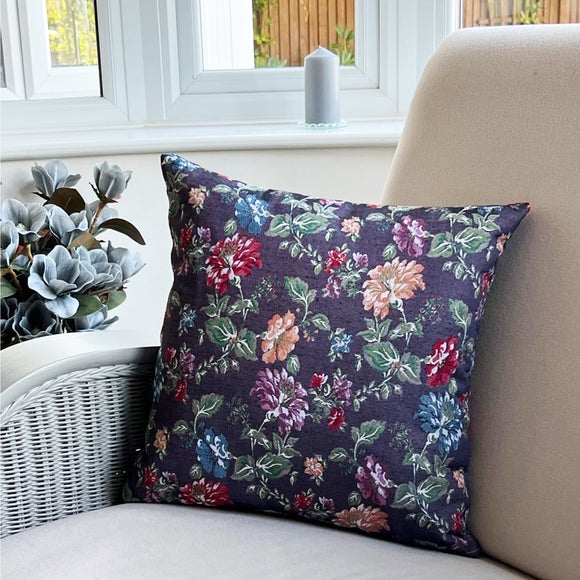 Click to view product details and reviews for Daro Tapestry Blackcurrant Floral Square Cushion.