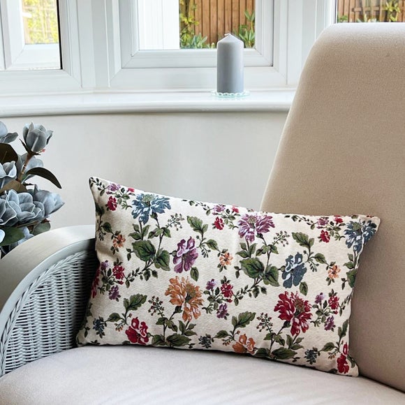 Click to view product details and reviews for Daro Tapestry Natural Floral Rectangular Cushion.