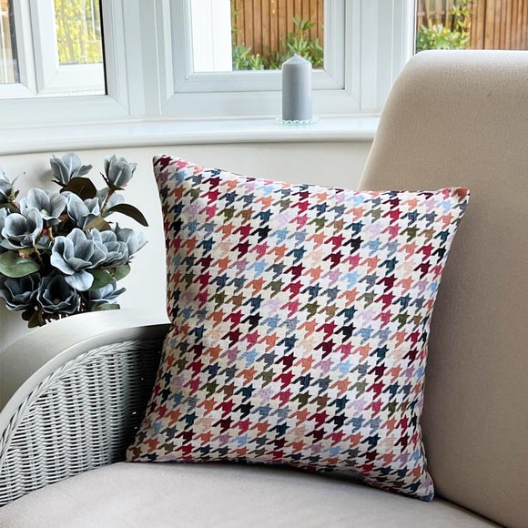 Click to view product details and reviews for Daro Tapestry Pastel Houndstooth Square Cushion.