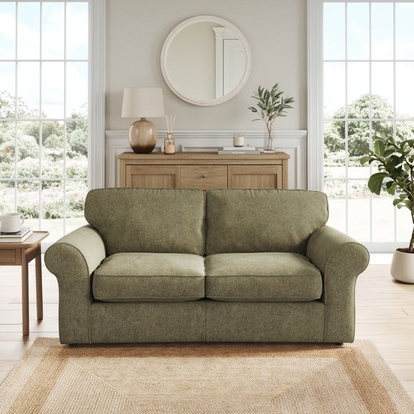 Return Flori Soft Chenille 2 Seater Sofa Bed Olive