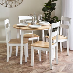 Return - Linwood 4 Seater Round Drop Leaf Dining Table- Natural