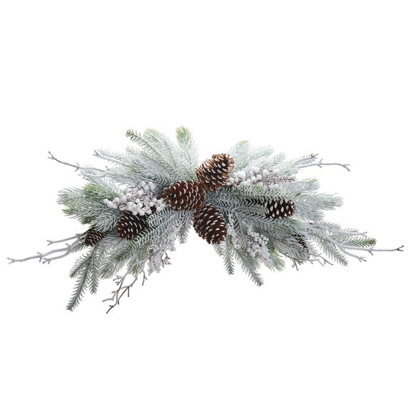 Click to view product details and reviews for Snowy Pine Foliage With Cones.
