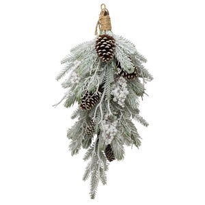 Snowy Pine Foliage With Cone Decoration