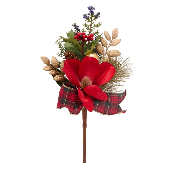 Click to view product details and reviews for Magnolia Christmas Tree Stem With Baubles Bow.