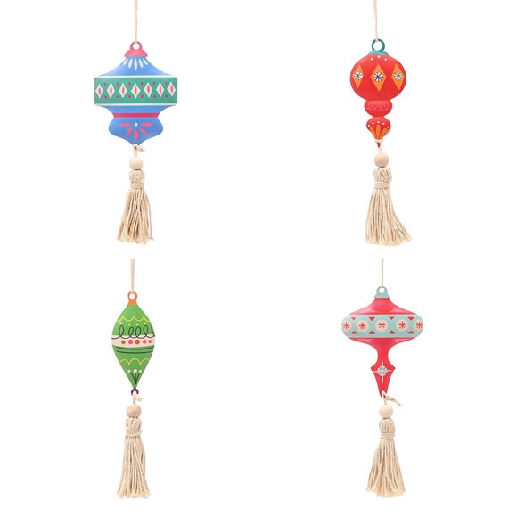 Photo 1 of Set Of 4 Metal Hanging Decorations Photo 1 of Set Of 4 Metal Hanging Decorations