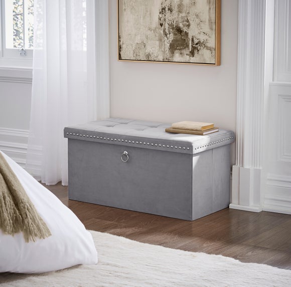 Velvet Rectangular Ottoman
