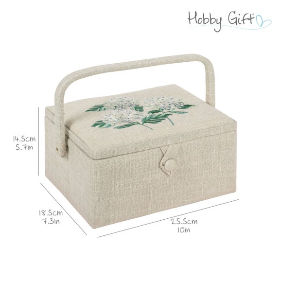 Sewing Online Medium Sewing Box , Red Spot Fabric | 26 X 18 X 15Cm