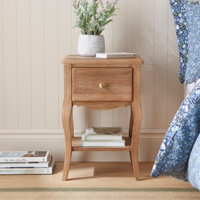 Giselle Mango Wood 1 Drawer Bedside Table | Dunelm