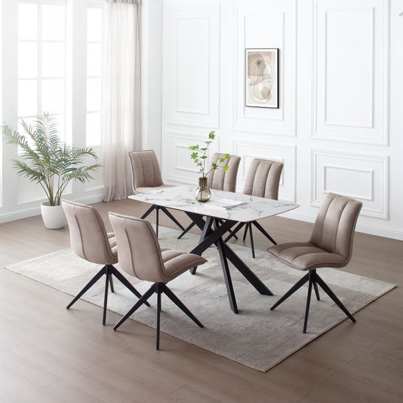 Indus Valley Aura Dining Table With 6 Aura Chairs