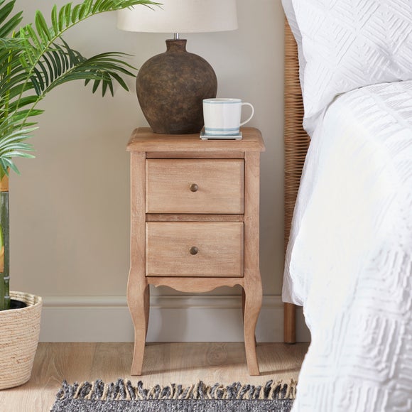 Giselle 2 Drawer Bedside Table Mango Wood