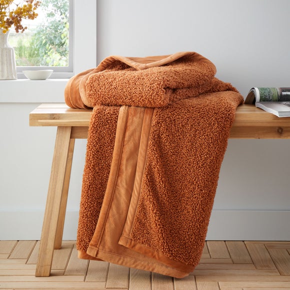 So Soft Velvet Boucle Throw Blanket 130cm X 170cm