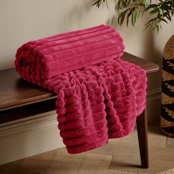 Cosy Ribbed Throw Blanket 130cm X 170cm