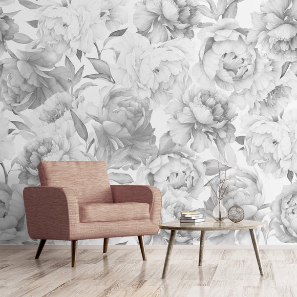 Tonal Peony Floral Wall Mural