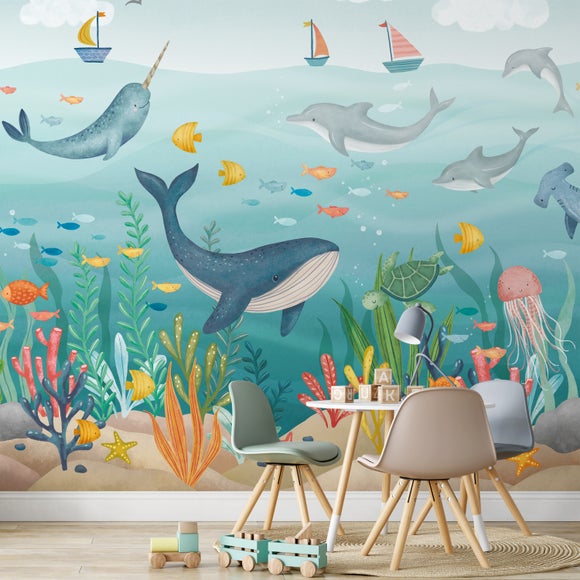 Kids Under the Sea Wall Mural