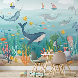 Kids Under The Sea Wall Mural