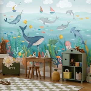 Kids Under The Sea Wall Mural