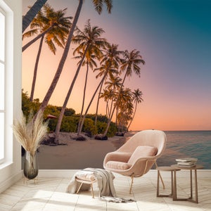 Sunset Beach Multicoloured Wall Mural