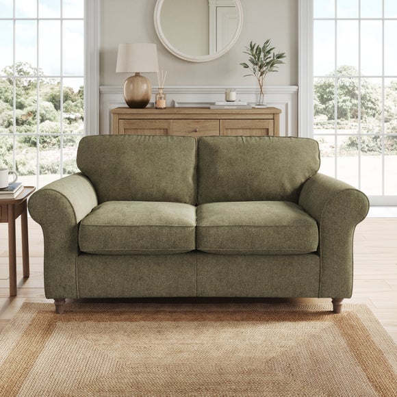 Return Flori Soft Chenille 2 Seater Sofa Olive