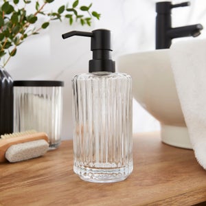 Ribbed Glass Soap Dispenser