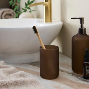 Hotel Glass Toothbrush Holder