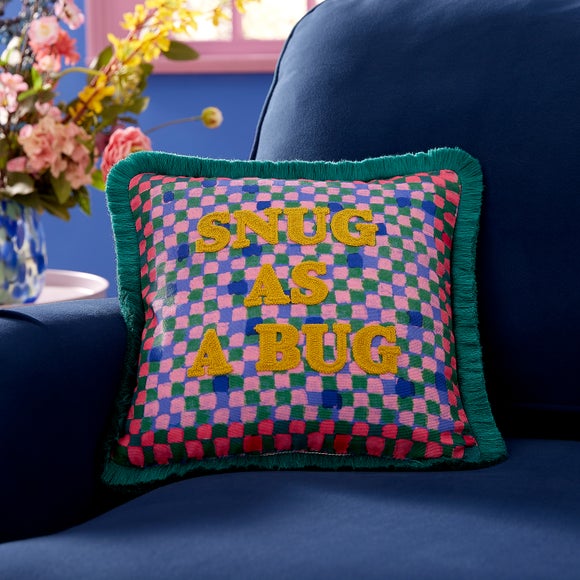 Click to view product details and reviews for Sophie Robinson Snug As A Bug Cotton Square Cushion.