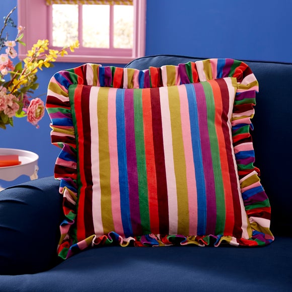 Click to view product details and reviews for Sophie Robinson Prism Stripe Square Cushion.