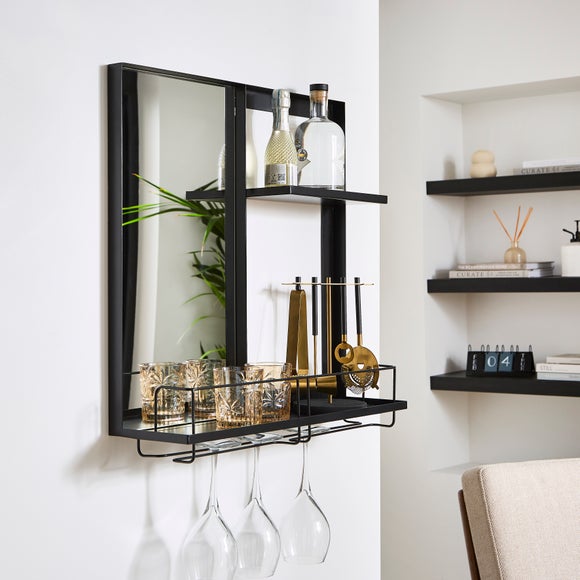 Rectangle Cocktail Bar Shelves With Mirror