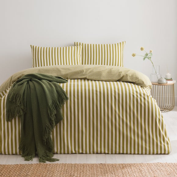 Durham Stripe 100% Cotton Duvet Cover and Pillowcase Set