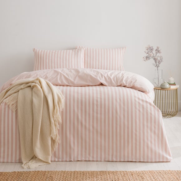 Durham Stripe 100% Cotton Duvet Cover and Pillowcase Set