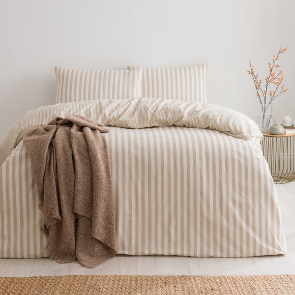 Durham Stripe 100% Cotton Duvet Cover and Pillowcase Set