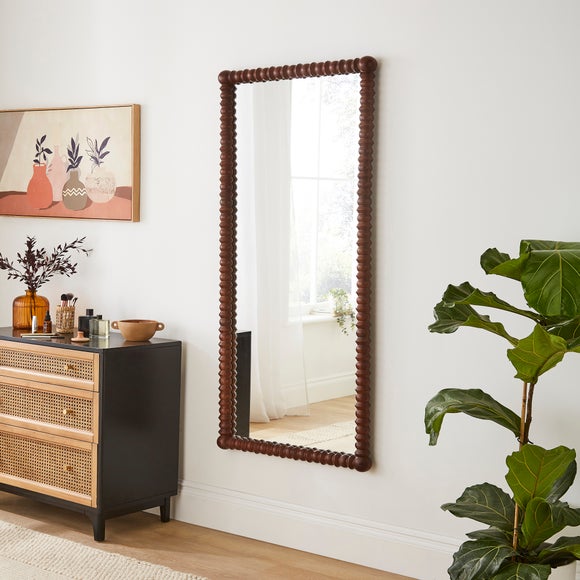 Turned Mango Wood Rectangle Full Length Wall Mirror