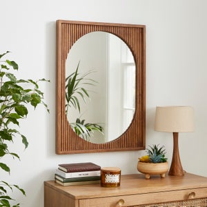 Khari Mango Wood Rectangle Wall Mirror