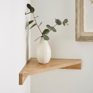 Ainsley Oak Effect Corner Wall Shelf