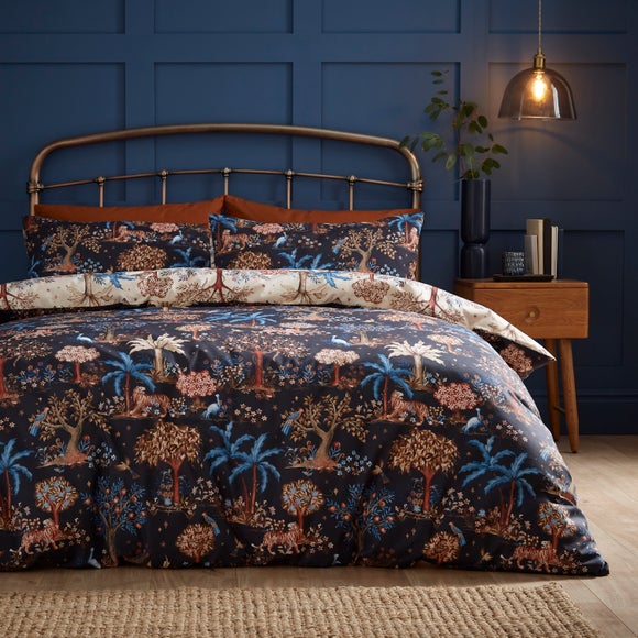 Folk Trees Polycotton Duvet Cover & Pillowcase Set