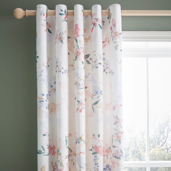 Click to view product details and reviews for Esther Floral Polycotton Blackout Eyelet Curtains. Click to view product details and reviews for Esther Floral Polycotton Blackout Eyelet Curtains.