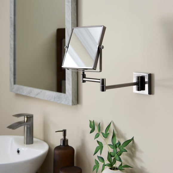Hotel Black Chrome Square Vanity Wall Mirror