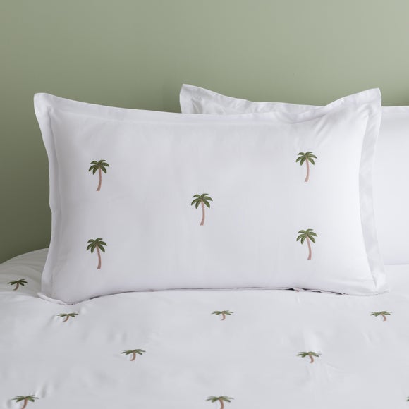 Palm Tree Embroidery Oxford Pillowcase