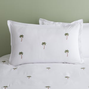 Palm Tree Embroidery Oxford Pillowcase