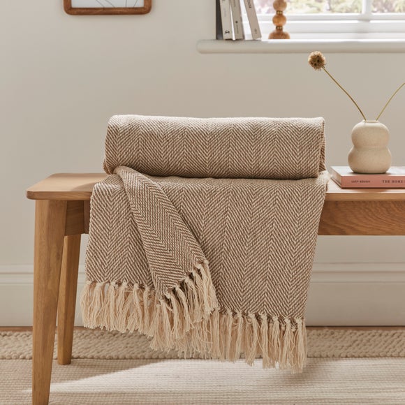 Jenson Herringbone Throw Blanket 130cm X 180cm