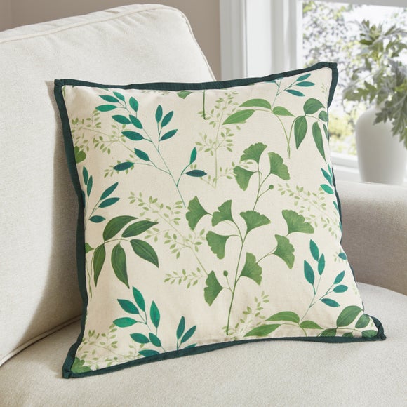 Green Leaves Square Cushion Cover
