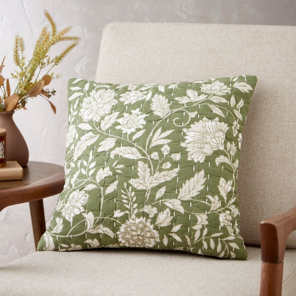 Click to view product details and reviews for Kantha Block Print Square Cushion Cover.
