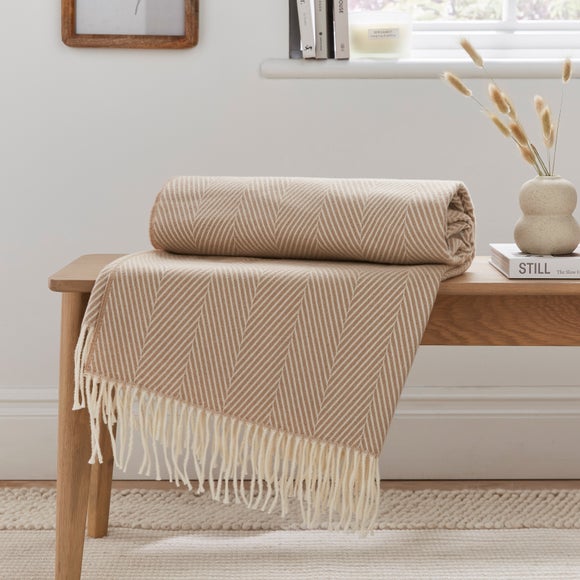 Foxton Herringbone Throw Blanket 130x180cm