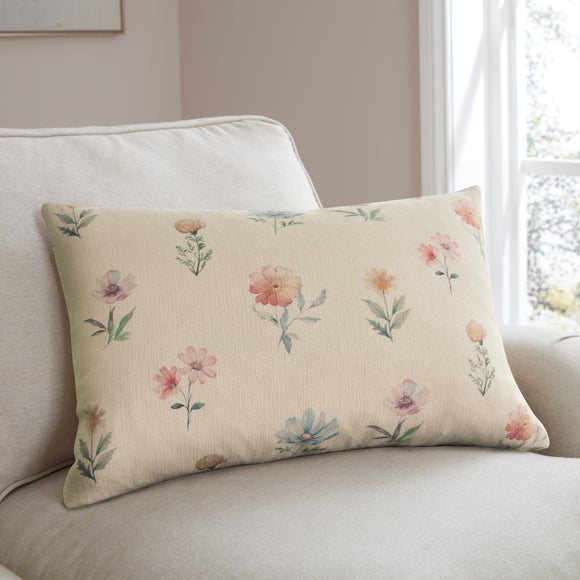 Watercolour Floral Rectangle Cushion Cover