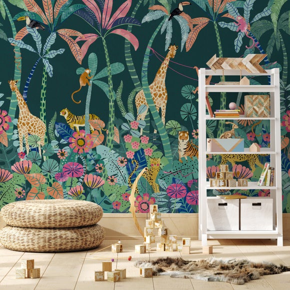 Equatorial Jungle Green Wall Mural