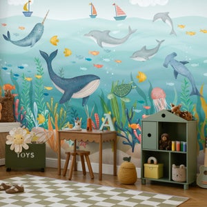 Kids Under The Sea Wall Mural