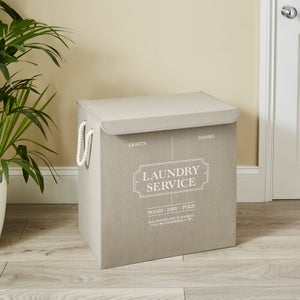 Vintage Double Compartment Foldable Laundry Hamper