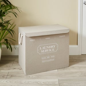 Vintage Triple Compartment Foldable Laundry Hamper