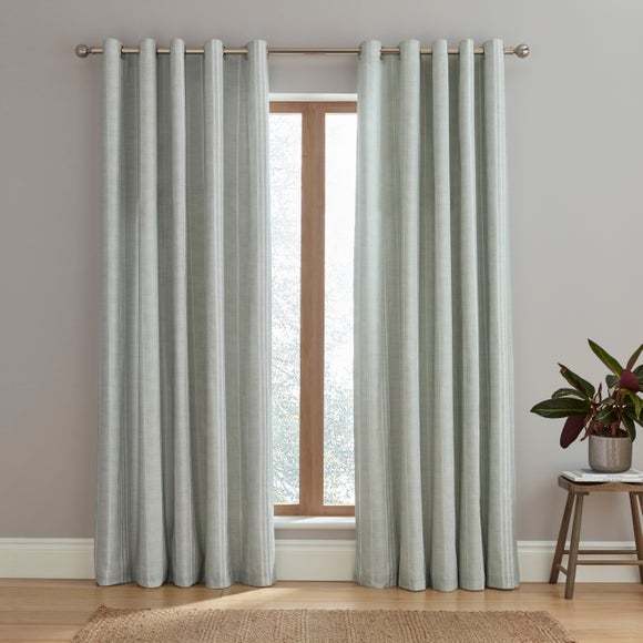 Photo 2 of Harley Stripe Polycotton Blackout Eyelet Curtains