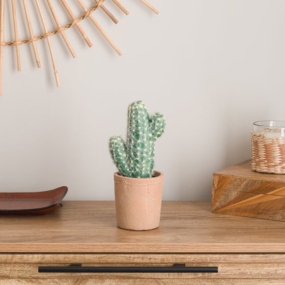 Artificial Cereus Cactus In Terracotta Plant Pot