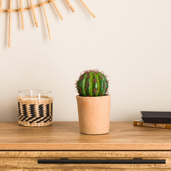 Artificial Ball Cactus In Terracotta Plant Pot